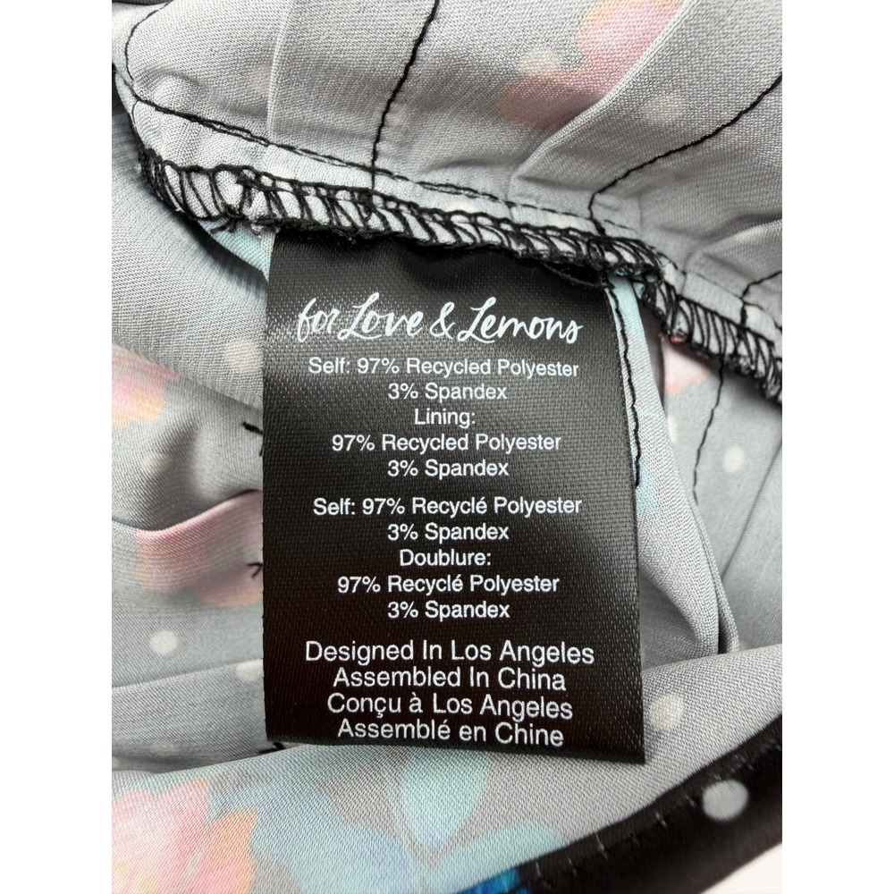 For Love & Lemons Posey Dress Women XL Black Floral Polka Dot Pleated Mini NEW - Picture 7 of 13
